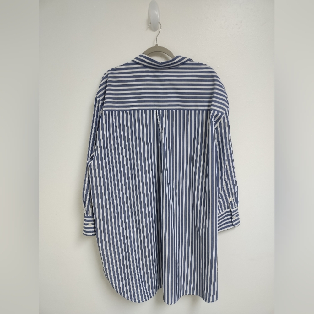 Papinelle Blue and White Striped Button-Down Shirt - Picture 2 of 4